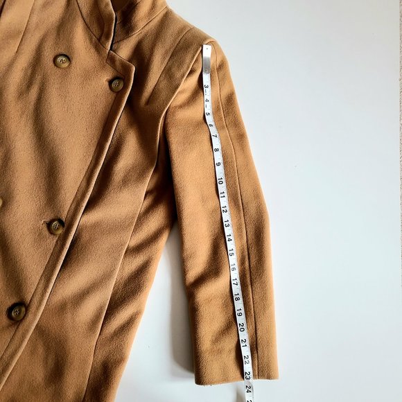 London Fog lambswool angora cashmere light caramel brown short coat. - Picture 13 of 13